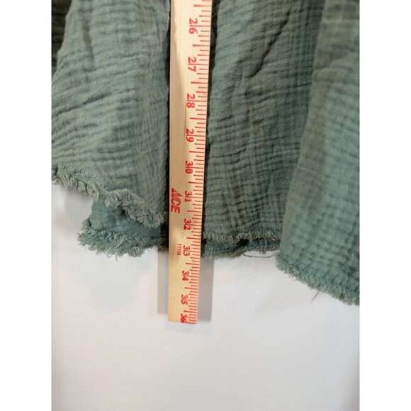 Aerie Women's Sage Green 100% Cotton Gauze Tunic Shirt XL Minimalist - Picture 8 of 8